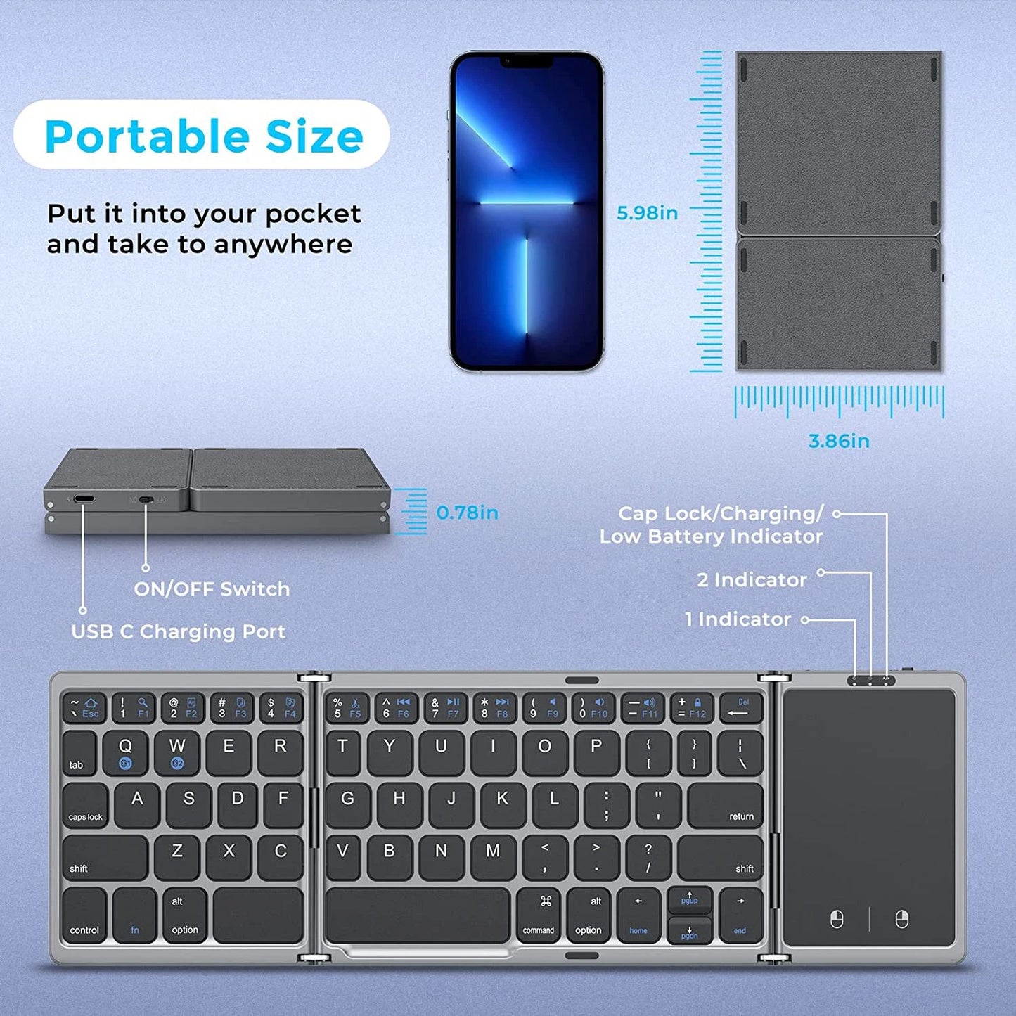 KeyFold™ Wireless Travel Keyboard